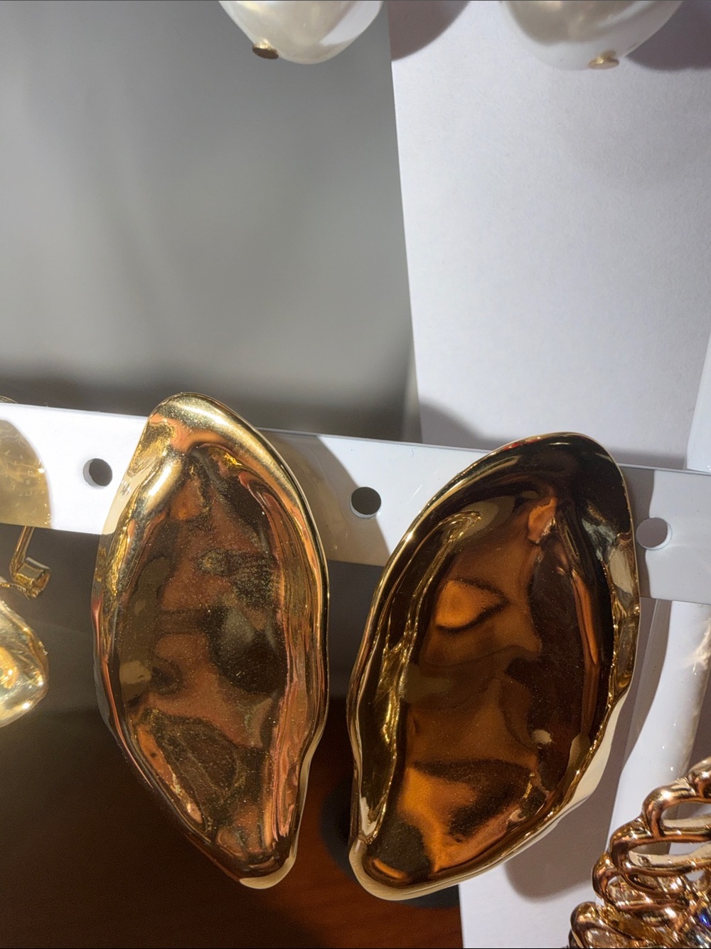 Gold Sculptural Statement Clip-On Earrings